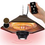 Blumfeldt Far Infrared Heater Outdoor, Hanging Patio Heater Electric w/LED & Remote, IP34 Outdoor Heaters for Garden Gazebo, 3-Temperature Infrared Heat Panel, Electric Patio Heaters Outdoor