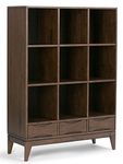 Simpli Home Harper Cube Storage with Drawers, Walnut Brown