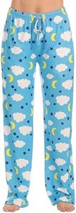 Just Love Women's Pajama Pants, Soft Stretch Jersey PJ Bottoms with Two Pockets, Elastic Waist and Drawstring, Blue Sky, 3X
