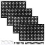 Daanxw Pegboard Rack Garage Storage Steel Horizontal Peg Board Pack,Steel Pegboard Heavy Duty- 4 Pack Metal Peg Board Tool Organization Panels (Black, 16X10.5)