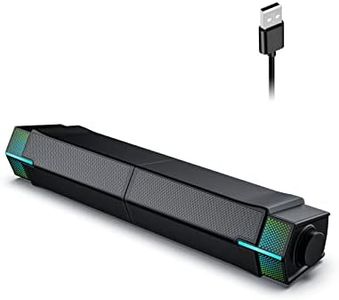 Jeecoo M20 Altavoces PC,2 in 1 Barra de Sonido Pc Altavoces Bluetooth Suministro de energía USB Estéreo Altavoces Ordenador con iluminación RGB