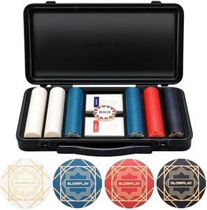 SLOWPLAY Nash Ceramic Poker Chips Set for Texas Hold'em, 300 PCS [Blank Chips], 39mm & 10g Each | Features a High-end Chip case with Extra Durable German Polycarbonate Shell