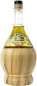 Extra Virgin Olive Oil | Unfiltered "Premium" | "First Cold Pressed" | "Product of Italy" | Wicker/Straw Basket| 1 liter (33.81 fl oz) by BASSO 1904