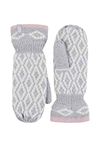 HEAT HOLDERS - Ladies Thick Fleece Lined Insulated Warm Knitted Winter Thermal Mittens (One Size, Light Grey)