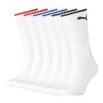 PUMA Unisex Puma Unisex Sport Crew Stripe (3 Pack) Socks, White, 11-Sep UK