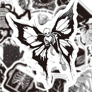 100 adesivi gotici, in bianco e nero, adesivi gotici, impermeabili, in vinile, teschio, adesivi gotici, fantastici graffiti per laptop, bagagli, notebook, skateboard, moto