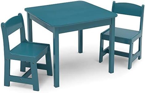 Delta Children MySize Kids Wood Table and Chair Set (2 Chairs Included) - Ideal for Arts & Crafts, Snack Time, Homeschooling, Homework & More, Greenguard Gold Certified, Teal