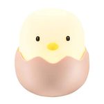 Qwifyu Kids Night Light, Cute Creative Egg Shell Baby Night Light with Touch Sensor, Nursery Night Lights, Kawaii Desk Accessories, Room Decor for Boys Girls Kids Gifts