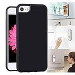 Omio for iPhone SE 2022 / iPhone 8 Antigravity Case Ultra Thin Magical Nano Sticky Technology Anti-Gravity Protective Cover Nano Suction Flexible Non-Slip Anti-Scratch Case for iPhone 7 Case Black