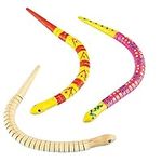 Baker Ross Wooden Sneaky Snakes (Pack of 3), Perfect for Children to Decorate and Personalise, Ideal for Home Crafting, Craft Group Activities, School and More