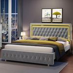 Jocisland Queen Bed Frame with LED 