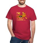 CafePress Dog and Kayak Dark T Shirt 100% Cotton T-Shirt Cardinal