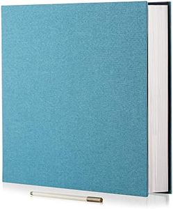 HoneyTolly Large Photo Album Self Adhesive 4x6 8x10 10x12 13"x12.8" Magnetic Scrapbook Album 12.6"x11" Inch 40 Pages Linen Cover DIY Photo Album with A Metallic Pen and DIY Stickers(Sky Blue)