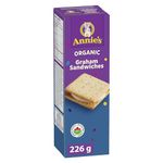 ANNIE'S Naturally Flavoured Cookies Graham Sandwiches Birthday Cake, Made with Birthday Cake Flavoured Creme, Organic, No Artificial Flavours, No Synthetic Colours, Snacks, 226 Grams Package