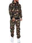 HHGKED Sweat suits men Tracksuits 2 Piece sets Athletic Jogging suits Casual Outfits for men, Green Camo, Small