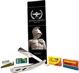 ROMAN EMPIRE SHAVING Mars Straight Razor for Professional Barber with 20 Blades Sampler