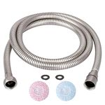 TRIPHIL Kink-free Shower Hoses for Handheld Showerhead Hose Replacement Flexible Metal Shower Tube Extension 360 Degree Swivel Anti-twist 2 Brass Nuts Stainless Steel Sleeve Brushed Nickel 59 Inches