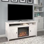 Ameriwood Home Farmington Electric Fireplace Console 60", Ivory Pine TV Stand