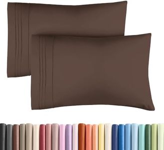 King Standard Pillow Cases Set of 2 - Soft Hotel Quality Pillowcase Covers - Comfy Bedding for Women, Men, Kids & Teens - Machine Washable Pillow Protectors - 2 Piece Set - King Standard Size Brown