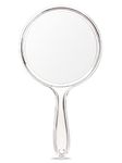 OMIRO Hand Mirror, Double-Sided Handheld Mirror 1X/3X Magnifying Mirror with Handle, Pack of 1 (Clear)