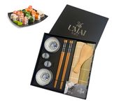 UMAI Sushi Kit | Home Sushi Making Kit | Great Gift for Beginners | Sushi Set 2 Sushi Mats + Lollipop + 2 Sets of Chopsticks + 2 Soy Bowls + 2 Sticks Holders + Recipe Book