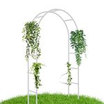 HASTHIP® Flower Arch Stand DIY Assembly Grardening Climbing Plant Support, Metal Ballon Arch Stand Flower Arch Door for Wedding, Ceremony, Events