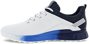 ECCO Men's S-Three Gore-tex Golf Shoe, White/Black, 10-10.5