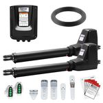 TOPENS AT1202 Dual Swing Gate Opener Heavy Duty Automatic Gate Motor for Double Swing Gates Up to 18ft per Arm, Electric Driveway Gate Operator AC Powered with Remote Control Kit Solar Compatible