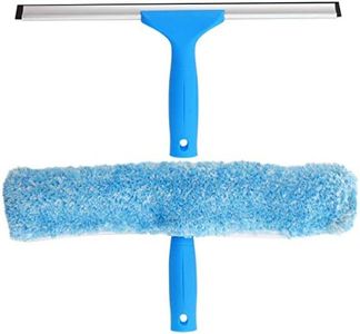 MR.SIGA Professional Window Cleaning Combo - Squeegee & Microfiber Window Scrubber, 14"