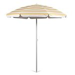 PICNIC TIME Oniva - a brand 5.5 Ft. Portable Beach Umbrella, (Yellow Cabana Stripe)