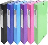 Exacompta Iderama Filing Box, 80mm Spine, A4 - Assorted Colours, Pack of 6