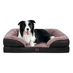 ODDPET Orthopedic Dog Bed, Bolster Dog Beds for Medium/Large Dogs - Dog Sofa with Removable Washable Cover, Waterproof Lining and Nonskid Bottom Couch