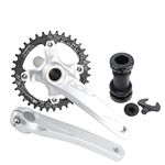 IXF KOOZER Bicycle Crank Arm Set BCD 104 Road Mountain Bike Crankset with Bottom Bracket With 40T Single Chain Ring Chainrings (Sliver)