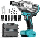 Cordless Impact Wrench 1/2 inch for Makita 18v Battery, 900FT-LBS (1200N.m) Brushless Electric Impact Gun for Car Home, High Torque Power Impact Driver with 6Pcs Sockets & Storage Case (No Battery)