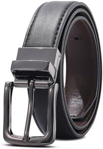 Kajeer Boy Belts Reversible,2 in 1 Kids Belt Durable PU Metal Buckle Youth Toddler Leather Belt for School Uniform Casual