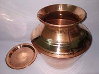 sps marketing kumbakonam Copper Thavalai (Weight-1.5kg,capacity-10-11l) | Theertha Kudam | Copper Pot | Copper Vessels | Pooja Kudam | Serving Drinking Water | Ayurveda Health Benefits with Lid