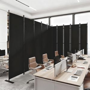 C-Hopetree 10 Panels Room Divider, 6 Ft Tall Indoor Folding Privacy Screen, Portable Partition Separator, Freestanding Separation Temporary Wall for Office, Bedroom, 197" W X 71" H, Black