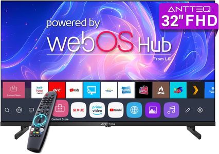 Antteq 32" FHD Smart TV – WebOS, ThinQ AI, Voice Remote, WiFi, Black