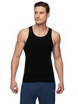 XYXX Men's Super Combed Cotton Round Neck Ribbed Vest - High Moisture Absorbing Innerwear for Men with Anti-Microbial Silver Finish