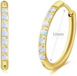1Pair 12mm Opal Small Hoop Earrings