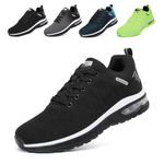 GoodValue Mens Running Shoes Tennis Lightweight Air Cushion Sports Shoes Fashion Athletic Breathable Mesh Upper Walking Sneakers Casual for Gym Blackwhite