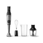 Philips 5000 Series Hand Blender - 1200W Power. ProMix Technology. LED Speed Indicator. Effortless Control. Compact Design. Easy Clean. Beaker, Whisk, Compact chopper (0,5l), Black (HR2683/00)