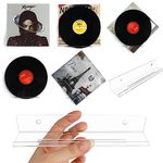 Acrylic Vinyl Shelf, 10 Pack Clear Record Holder, Vinyl Wall Mount, Floating Shelves For Vinyl Records, Display Stand for LP Storage, Easy Install Vinyl Wall Display, Durable