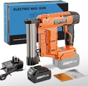 Blayram Nail Gun Cordless Compatible with Makita 18V Battery, 2 in 1 Brad Nailer & Electric Stapler with 1 * 4.0Ah Battery, 800 Nails & 800 Staples for DIY Project of Upholstery and Woodworking