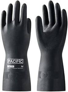 PACIFIC PPE Chemical Resistant Gloves, Heavy Duty Industrial Rubber Gloves, Resist Acid, Alkali and Oil, 12.6", Large