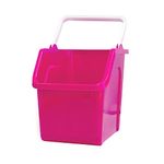 good natured Handy Tote Organizer, 6 Gallon / 25 Liter – Stackable Storage Bin with Handle for Kitchen, Closet, Garage, Bathroom or Classroom – Plant Based, BPA-Free Storage Basket in Raspberry