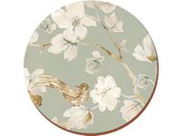 Creative Tops Duck Egg Floral Bird Cork - Backed Premium Round Placemats, Multi-colour, Set of 4