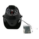 Odowalker Black Incandescent Light Illuminated Marine Compass Suitable for Car Boat and Truck (Black)