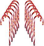 Twinkle Star Christmas Candy Cane Lights, 12 Pcs Christmas Pathway Markers with 72 Count Incandescent Warm White Fairy Lights for Outdoor Holiday Walkway Patio Garden Christmas Decorations