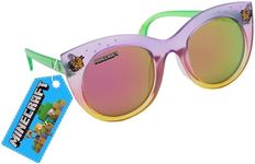 ARKAID Minecraft Girls Sunglasses | Pink Cat Eye Arkaid Shades | UV400 | One Size Fits Most Kids